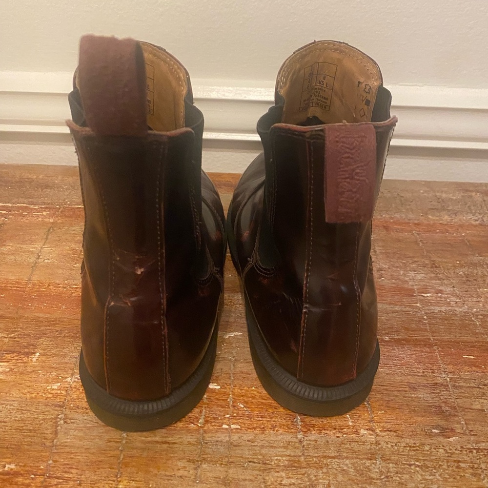 Dr. Martens Brown Leather Chelsea Boots with Red Patina - Picture 3 of 12